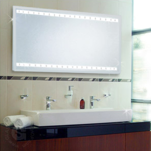 Badspiegel PREMIUM LINEA T5 hinterleuchtet 900 x 900 mm Facette